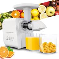 high-yield slow masticating juicer - megawise 2 speeds modes, cold press juicer extractor for easy cleaning with brush, quiet motor and reverse function - white логотип