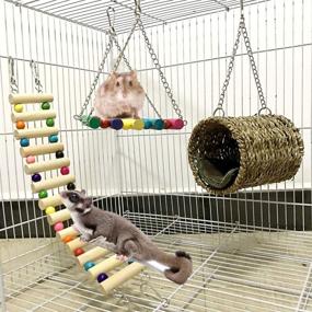 img 4 attached to Leeko Pet Hammock: A Fun and Cozy Hanging Toy for Small Animals - Perfect for Sugar Gliders, Squirrels, Chinchillas, Hamsters, Rats, and More!