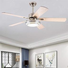 img 3 attached to Andersonlight 42-Inch Contemporary LED Ceiling Fan with 5 Silver Wood Blades, Remote Control, 3-Light Changes - Indoor Mute Energy Saving Fan Chandelier for Home Decoration