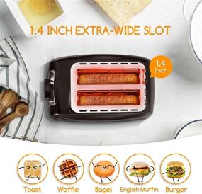 img 2 attached to Highly Rated 2-Slice Wide Slot Toaster: Compact Stainless Steel, Reheat/Defrost/Cancel Functions, 7-Shade Control, Removable Crumb Tray | Black, UL Certified