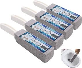 img 4 attached to 🚽 Pumice Stone Toilet Bowl Cleaner - 4 Pack with Long Handle