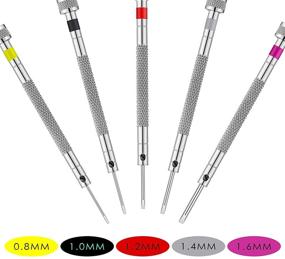 img 1 attached to 🔧 Набор микро точных шуруповертов для часов с 5 дополнительными лезвиями - миниатюрный маленький шуруповерт для ремонта часов, ремонта очков, ювелирных изделий, электроники - Инструменты для ремонта часов 0.8-1.6 мм.