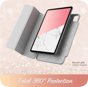 img 1 attached to Stylish and Functional i-Blason Cosmo Case for New iPad Pro 12.9 Inch (2020 Release) - Full-Body Trifold Stand Protective Case with Auto Sleep/Wake, Pencil Holder, and Stunning Marble Design