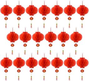 img 4 attached to 🏮 20 Red Chinese Lanterns Decorations Ideal for Chinese New Year, Spring Festival, and Lantern Festival Celebration Supplies or Décor by Coopay