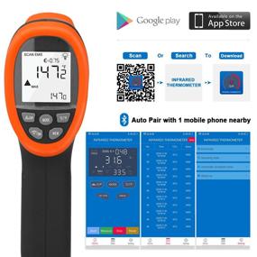 img 3 attached to 🌡️ BTMETER BT-985CAPP Bluetooth Infrared Thermometer with Laser, 12:1 Distance Spot Ratio, Non-Contact HVAC Temperature Gun for -58℉~1472℉(-50℃~800℃), NOT for Human Use