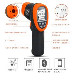 img 2 attached to 🌡️ BTMETER BT-985CAPP Bluetooth Infrared Thermometer with Laser, 12:1 Distance Spot Ratio, Non-Contact HVAC Temperature Gun for -58℉~1472℉(-50℃~800℃), NOT for Human Use