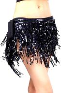 🎉 2021 party vogue sequin fringe hip scarf skirt for belly dance, summer beach, nightclub, cocktail - 4 rows of glamorous style logo