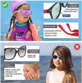 img 2 attached to AZUZA 5 Pack: Unbreakable Polarized UV Protected Sports Sunglasses for Kids 2-10 – Boys and Girls