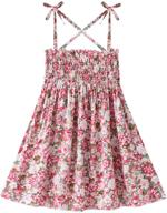 🌸 summer floral ruffle strap backless princess sundress for toddler girls - fashionable playwear outfits logo