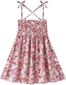 img 4 attached to 🌸 Summer Floral Ruffle Strap Backless Princess Sundress for Toddler Girls - Fashionable Playwear Outfits