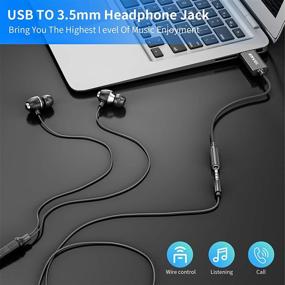 img 1 attached to 🎧 ENVEL USB to Audio Jack Adapter with Built-in Chip, External Sound Card and Mic Support - 3.5mm Aux Stereo Converter Compatible with Headset, PC, Laptop, Linux, Desktops, PS4, PS5 (20cm, Black)
