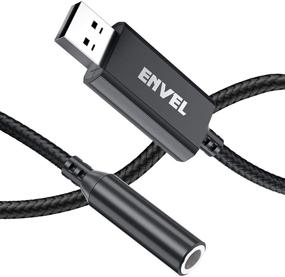 img 4 attached to 🎧 ENVEL USB to Audio Jack Adapter with Built-in Chip, External Sound Card and Mic Support - 3.5mm Aux Stereo Converter Compatible with Headset, PC, Laptop, Linux, Desktops, PS4, PS5 (20cm, Black)