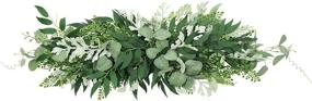 img 4 attached to 🌿 Artlines 28-inch Greenery Swag Artificial Front Door Wreath Hanging Eucalyptus Leaves Garland - Home Indoor Outdoor Window Wall Wedding Party Decoration (Swag, 28'' Willow/Eucalyptus Leaf)