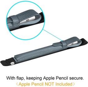 img 2 attached to Fintie Elastic Vegan Leather Sleeve Pouch with USB Adapter Pocket for Apple Pencil (1st and 2nd Gen), Cloudy Blue - Compatible with iPad Case - Premium Quality