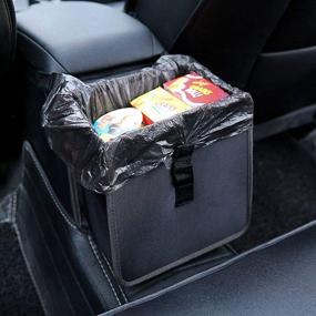 img 4 attached to 🚗 Premium Waterproof Hanging Car Trash Bag Can - Litter Garbage Bag Organizer with 1.85 Gallon Capacity (Black Powertiger)