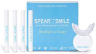🦷 spear smile luxury home teeth whitening kit: professional led light for 32x whiter teeth, sensitivity-free! includes 4 deluxe whitening pens, 60 treatments, teeth whitening system logo