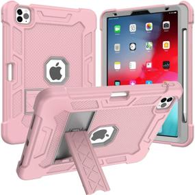 img 4 attached to 📱 Premium Shockproof Hybrid Case for iPad Air 4th Gen (2020) – Rose Gold + Gray