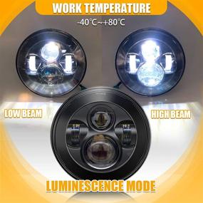 img 3 attached to 🔦 Фары Galvor диаметром 7 дюймов с светодиодами для Jeep Wrangler 1997-2017 JK JKU TJ LJ Rubicon Sahara Willys, светодиодная замена ламп габаритного света/дальнего света, пара черных круглых фар Cree LED