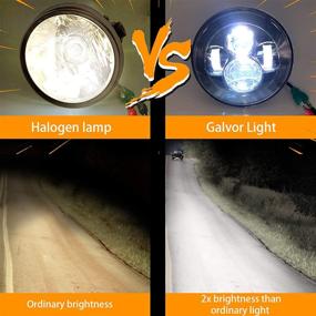 img 2 attached to 🔦 Фары Galvor диаметром 7 дюймов с светодиодами для Jeep Wrangler 1997-2017 JK JKU TJ LJ Rubicon Sahara Willys, светодиодная замена ламп габаритного света/дальнего света, пара черных круглых фар Cree LED