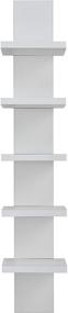 img 4 attached to 📚 Danya B 5 Tier Wall Shelf Unit: Narrow Smooth White Laminate Finish for Stylish Vertical Column Storage - Ideal Organizer for Home Decor, Bedroom, or Living Room - Sleek Tall Tower Design with Utility Shelving (White)