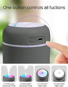 img 1 attached to 🌿 VAABZZ Mini Humidifier: Compact & Portable with Night Light & USB Port - Ideal for Plant Care, Office, and Baby Bedroom - Super Quiet & Auto Shut-Off - 2 Mist Modes