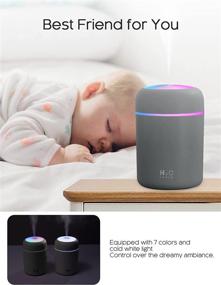 img 2 attached to 🌿 VAABZZ Mini Humidifier: Compact & Portable with Night Light & USB Port - Ideal for Plant Care, Office, and Baby Bedroom - Super Quiet & Auto Shut-Off - 2 Mist Modes