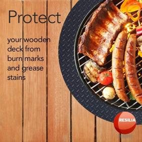 img 2 attached to 🔒 Protect Your Outdoor Space with RESILIA Round Under Grill Mat – Black, Large 36-inch Diameter