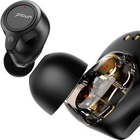 img 4 attached to 🎧 Picun X7 True Wireless Earbuds: Dual-Driver TWS Hi-Fi Stereo Bluetooth Headphones - IPX68 Waterproof Earphones with Charging Case, Low Latency Mic - Sports, Travel, Gaming (Black)