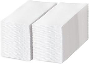 img 4 attached to 🧻 Tribello Disposable Hand Towels - 100 Count Linen-Like Napkins, Single Use - 12x16 Soft White Paper Hand Towels for Bathroom, Kitchen, Parties, Weddings, Events, Restaurants