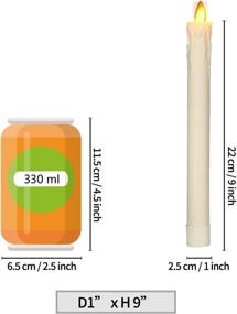 img 3 attached to 🕯️ Real Wax Dripless Flameless Taper Candles H9"x D1" with Moving Wick, Remote Timer, and Battery Operation - Ideal for Table Centerpieces, Party Decorations (Ivory)