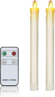 🕯️ real wax dripless flameless taper candles h9"x d1" with moving wick, remote timer, and battery operation - ideal for table centerpieces, party decorations (ivory) логотип