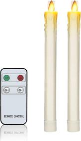 img 4 attached to 🕯️ Real Wax Dripless Flameless Taper Candles H9"x D1" with Moving Wick, Remote Timer, and Battery Operation - Ideal for Table Centerpieces, Party Decorations (Ivory)