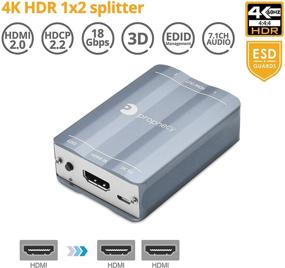 img 3 attached to 📺 gofanco Пророчество 4K HDMI 2.0 Разветвитель - поддерживает 4K @ 60 Гц YUV 4:4:4, HDR, 3D, HDCP 2.2 / 1.4, EDID, 18Gbps, Dolby Digital, DTS, LPCM, защиту ESD, 2 порта, 1 вход 2 выхода (PRO-HD20split2P)