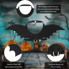 img 3 attached to 🐱 Frienda Halloween Pet Costume Set: Black Cat Bat, Vampire Cloak, Wizard Hat for Cats & Dogs - Perfect for Halloween Cosplay and Accessories