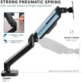 img 2 attached to 🖥️ Enhance Your Workspace with VIVO Height Adjustable Monitor Arm - Single Counterbalance Desk Mount for Screens up to 27 inches