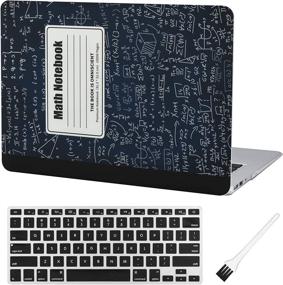 img 4 attached to Macbook Air 13 inch Case A1369 A1466 Composition Notebook Laptop Hard Case - Matte Rubberized Plastic Case (2010-2017) with Silicone Keyboard Cover and Dust Brush - Math Notebook: A Complete Protective Set