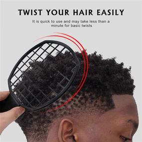 img 3 attached to 2-частый набор расчесок «Afro Twist» для натуральных волос - идеальное средство для создания завитков, плетений и дредлоков для мужчин, женщин и парикмахеров - лучше губки - легко моется (черный и красный)