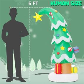 img 2 attached to 🎄 6 Foot Outdoor Inflatable Christmas Decorations: LED Lighted Christmas Tree for Xmas Holiday Party, Garden, and Lawn Decoration