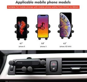 img 1 attached to BIGPHILO Mini Series Car Phone Holder - Red, Auto-Clamping Air Vent Mount for iPhone Xs Max XR X 7 8 Plus Samsung Galaxy S10 S10+ S10e S9 S9+ and More