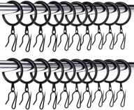 🔗 set of 60 metal drapery curtain rings & 60 curtain drapery hooks – 30 mm internal diameter (black)" logo