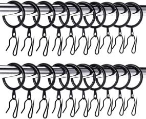 img 4 attached to 🔗 Set of 60 Metal Drapery Curtain Rings & 60 Curtain Drapery Hooks – 30 mm Internal Diameter (Black)"