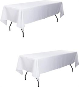 img 4 attached to 🧼 Premium Washable Waysle Rectangular Polyester Tablecloth: Durable, Stain-Resistant, and Easy to Clean