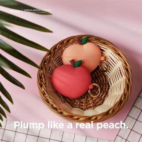 img 3 attached to 🍑 elago Чехол Peach для Apple AirPods Pro - Милый 3D Дизайн с карабином, поддерживает беспроводную зарядку (красный) [Защита патента в США]