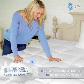 img 3 attached to 🛏️ Pure Brands Full Mattress Topper & Mattress Pad Protector - Plush Luxury Down Alternative Pillow Top for a Luxurious Bed - 18" Deep Pockets