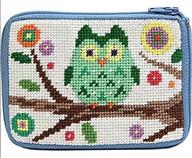 🦉 stitch and zip sz 205: owl coin credit card case needlepoint kit - convenient and stylish wallet crafting logo