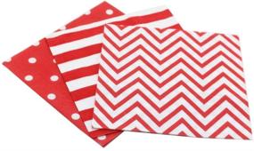 img 4 attached to 🎉 Red Decorative Biodegradable Party Napkins, 60 count, 6.5x6.5" (folded), 13x13" (unfolded)