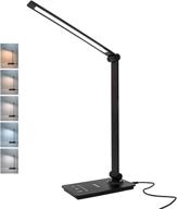 cesunlight led desk lamp for home and office | 7w, 5 color modes, 6 brightness levels | dimmable touch control, memory function | foldable lamp for reading, working, study логотип