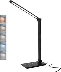 img 4 attached to CeSunlight LED Desk Lamp for Home and Office | 7W, 5 Color Modes, 6 Brightness Levels | Dimmable Touch Control, Memory Function | Foldable Lamp for Reading, Working, Study