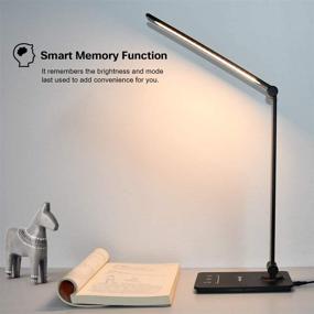 img 2 attached to CeSunlight LED Desk Lamp for Home and Office | 7W, 5 Color Modes, 6 Brightness Levels | Dimmable Touch Control, Memory Function | Foldable Lamp for Reading, Working, Study