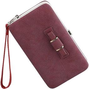 img 3 attached to 👛 Leather Cellphone Evening Wristlet Clutch for Women's Handbags & Wallets - Ideal Wristlets